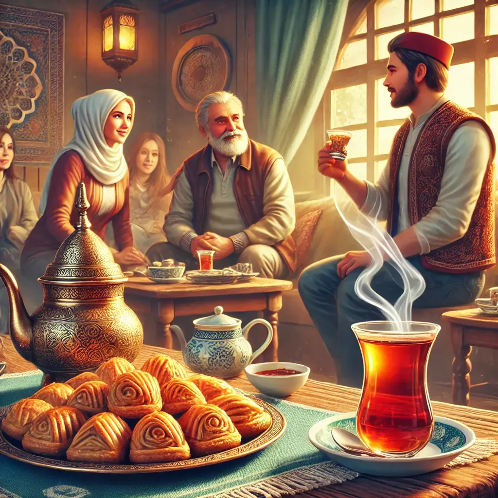 عکسی از یک خانواده ترک در حال معاشرت